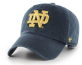 Notre Dame Fighting Irish Navy " ND" Cleanup Adjustable Hat By '47 brand product image 1, provided for visual reference and