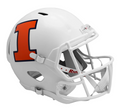 Illinois Fighting Illini White Riddell Replica Full Size Speed Helmet product image 1, provided for visual reference and