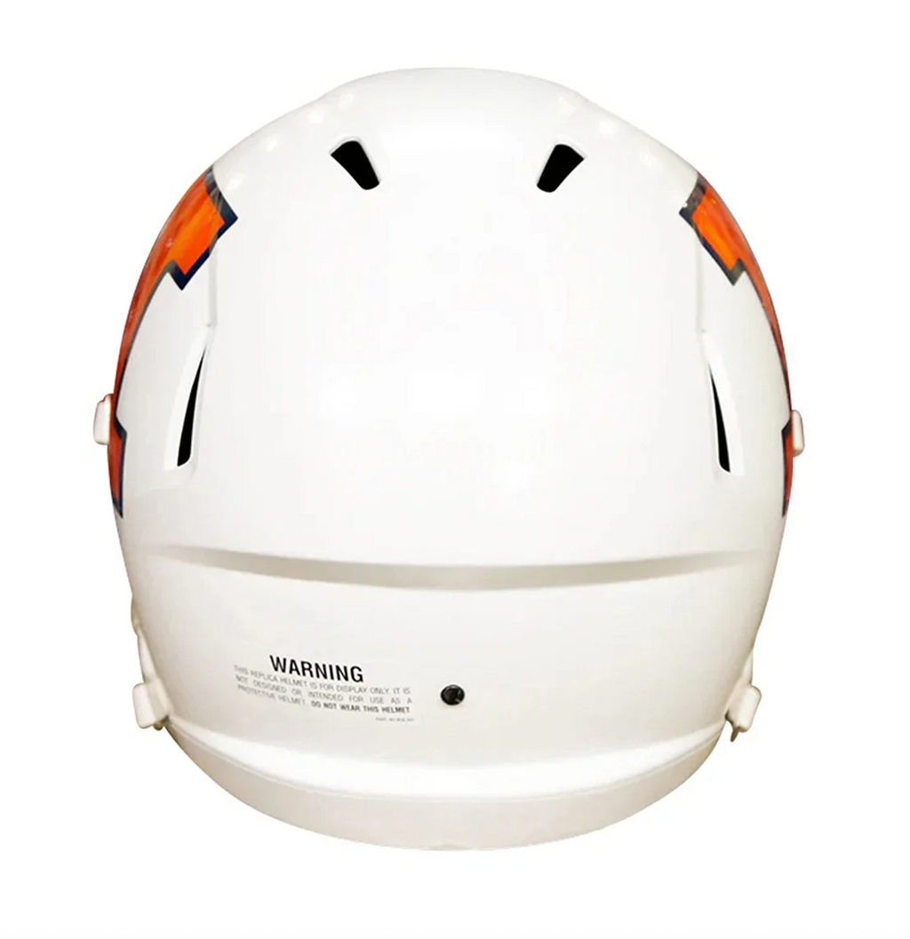 Illinois Fighting Illini White Riddell Replica Full Size Speed Helmet product image 2, provided for visual reference and
