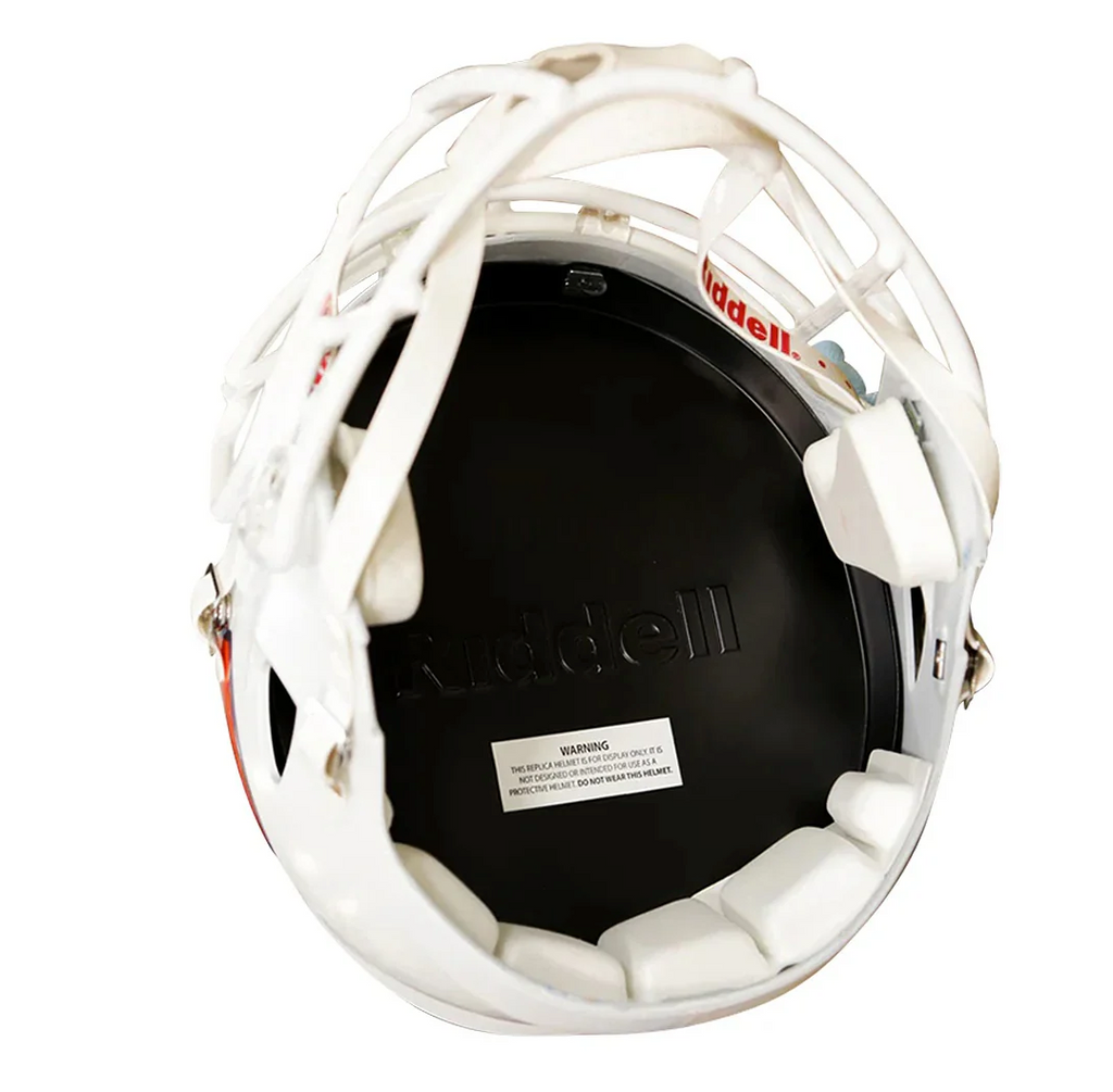 Illinois Fighting Illini White Riddell Replica Full Size Speed Helmet product image 3, provided for visual reference and