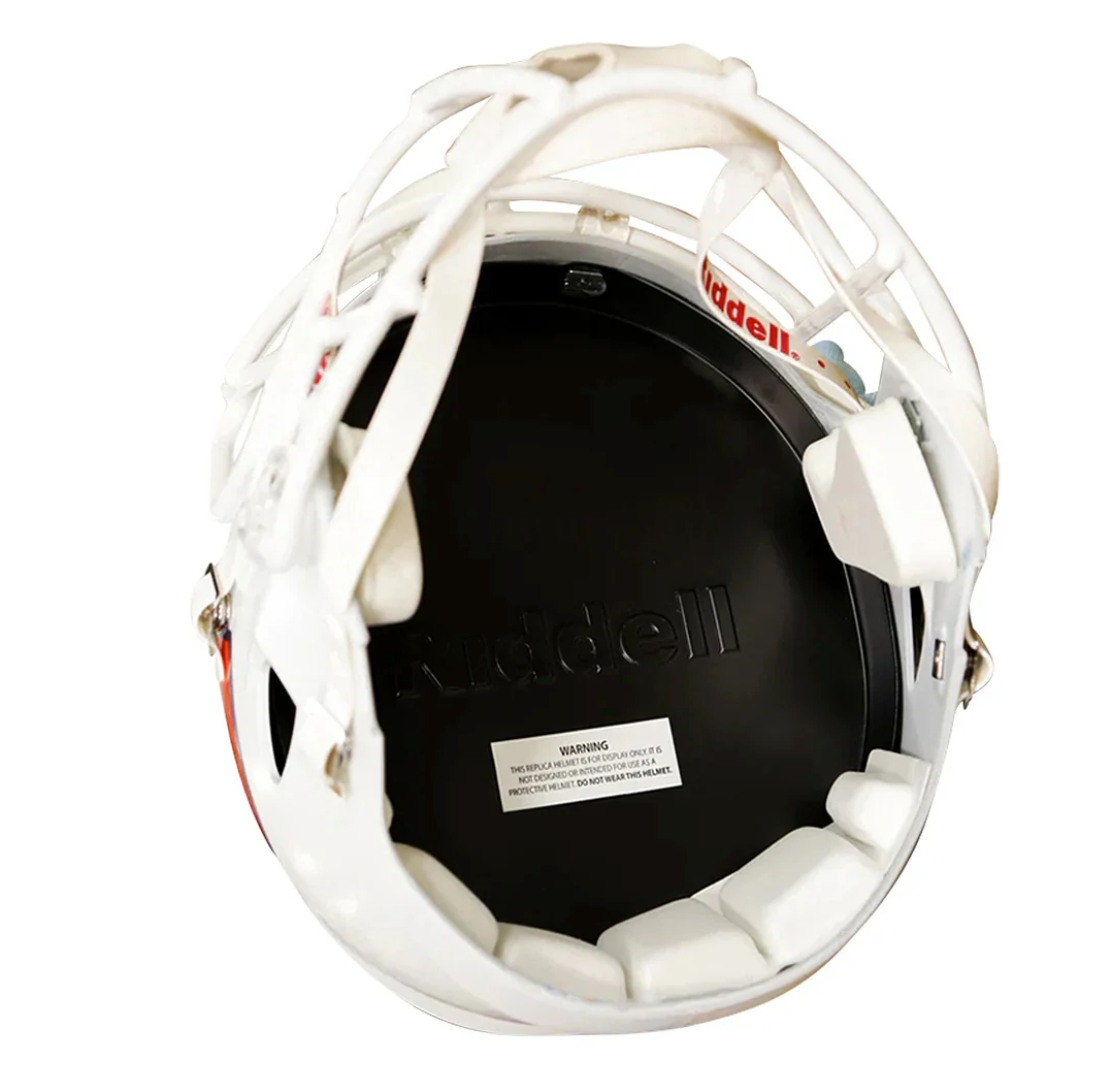 Illinois Fighting Illini White Riddell Replica Full Size Speed Helmet product image 3, provided for visual reference and