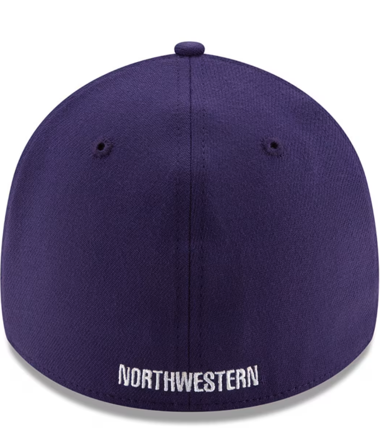 Mens Northwestern Wildcats New Era Navy 39THIRTY Team Classic Flex Hat product image 4, provided for visual reference and