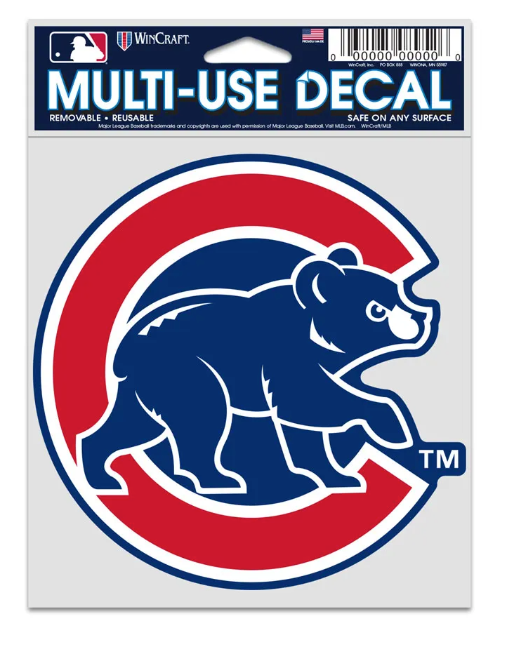 Chicago Cubs Walking Bear Logo 3.75"x5" Multi Use Decal product image 1, provided for visual reference and product detail
