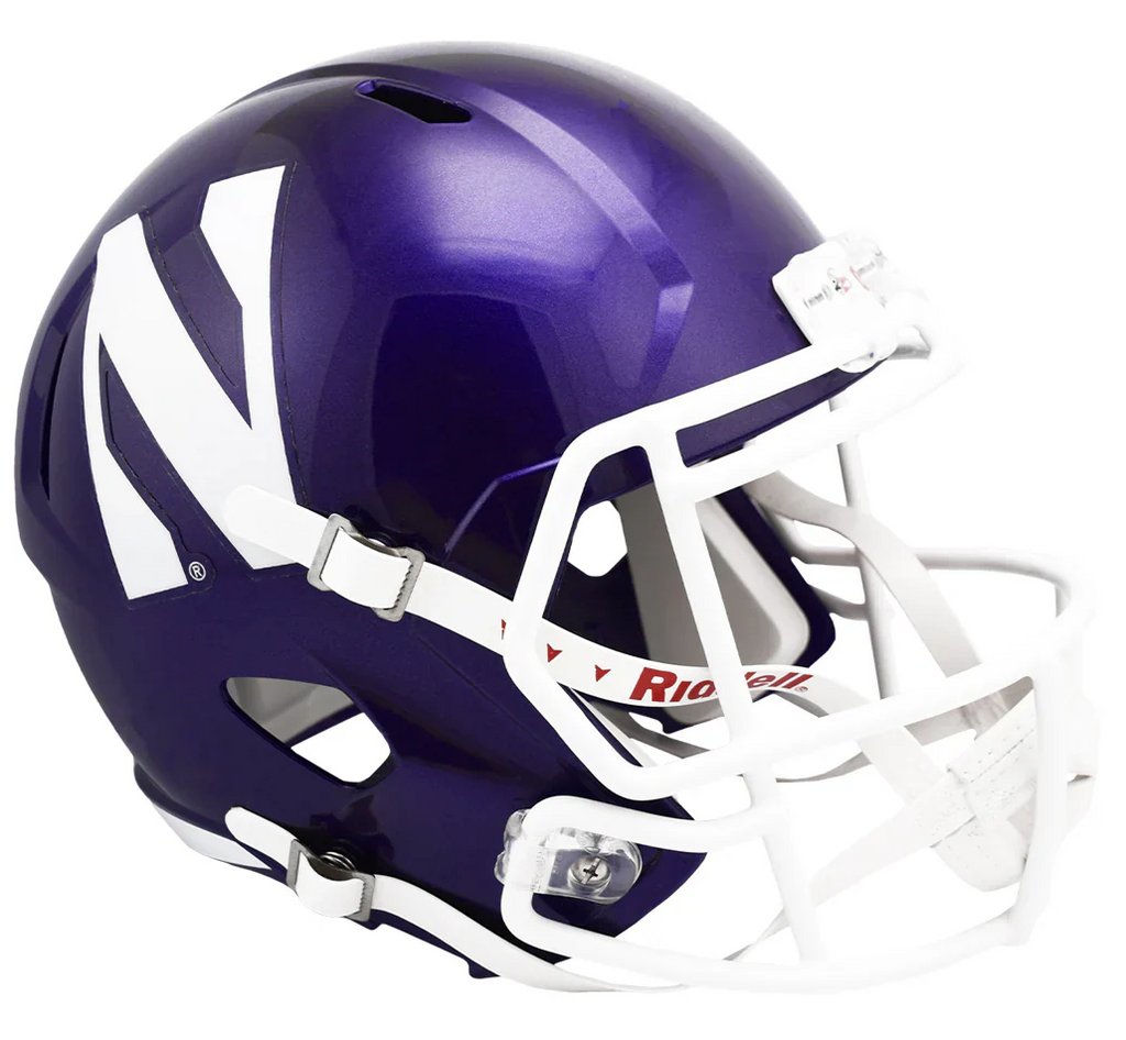 Northwestern Wildcats Purple Riddell Replica Full Size Speed Helmet product image 1, provided for visual reference and