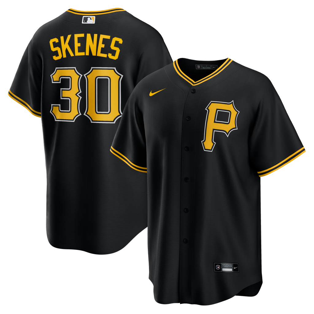 Paul Skenes Pittsburgh Pirates Nike Black Alternate Replica Team Jersey for Men product image 1, provided for visual