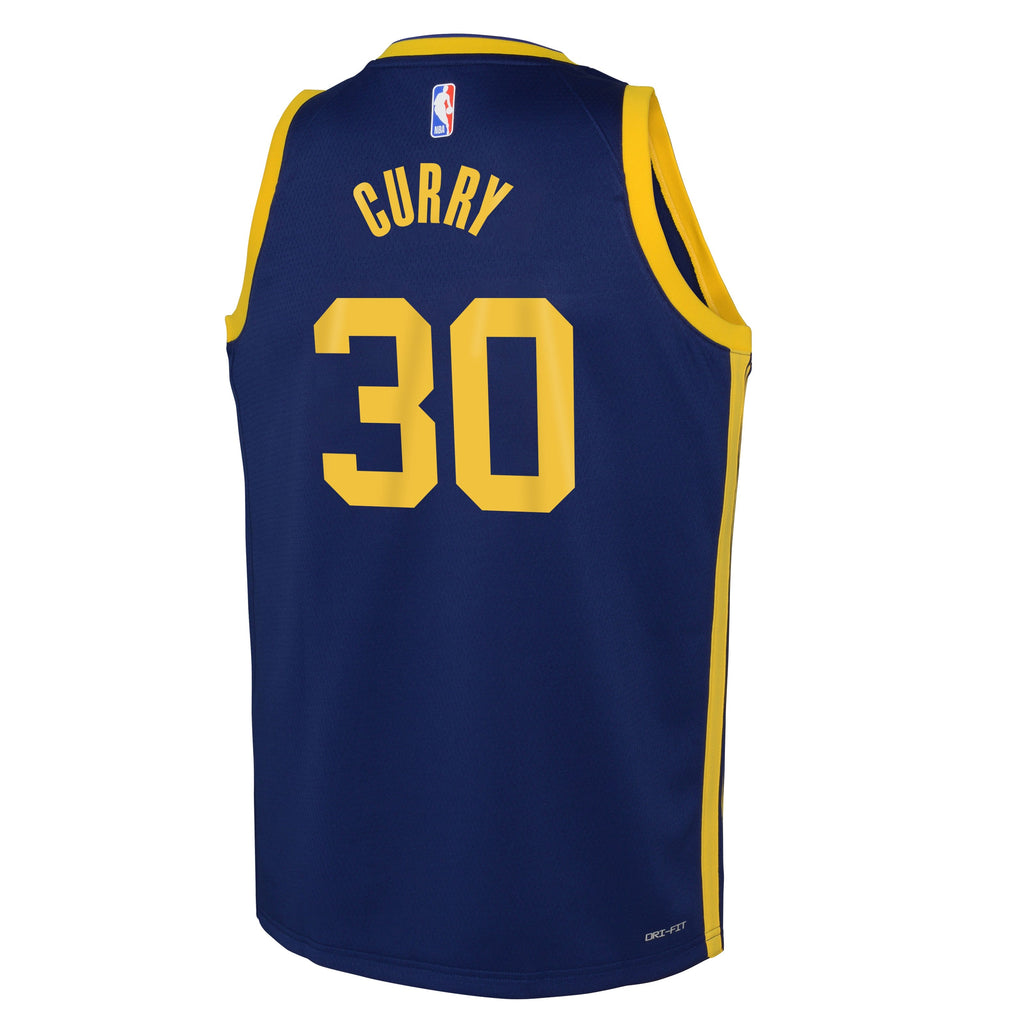 Youth Golden State Warriors Stephen Curry Nike Statement Edition Navy Swingman Icon Jersey product image 3, provided for