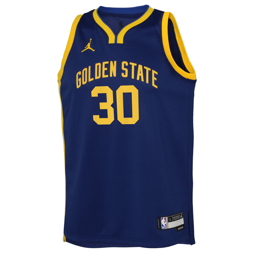 Youth Golden State Warriors Stephen Curry Nike Statement Edition Navy Swingman Icon Jersey product image 2, provided for