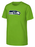 Youth Seattle Seahawks Action Green Primary Logo T-Shirt product image 1, provided for visual reference and product detail