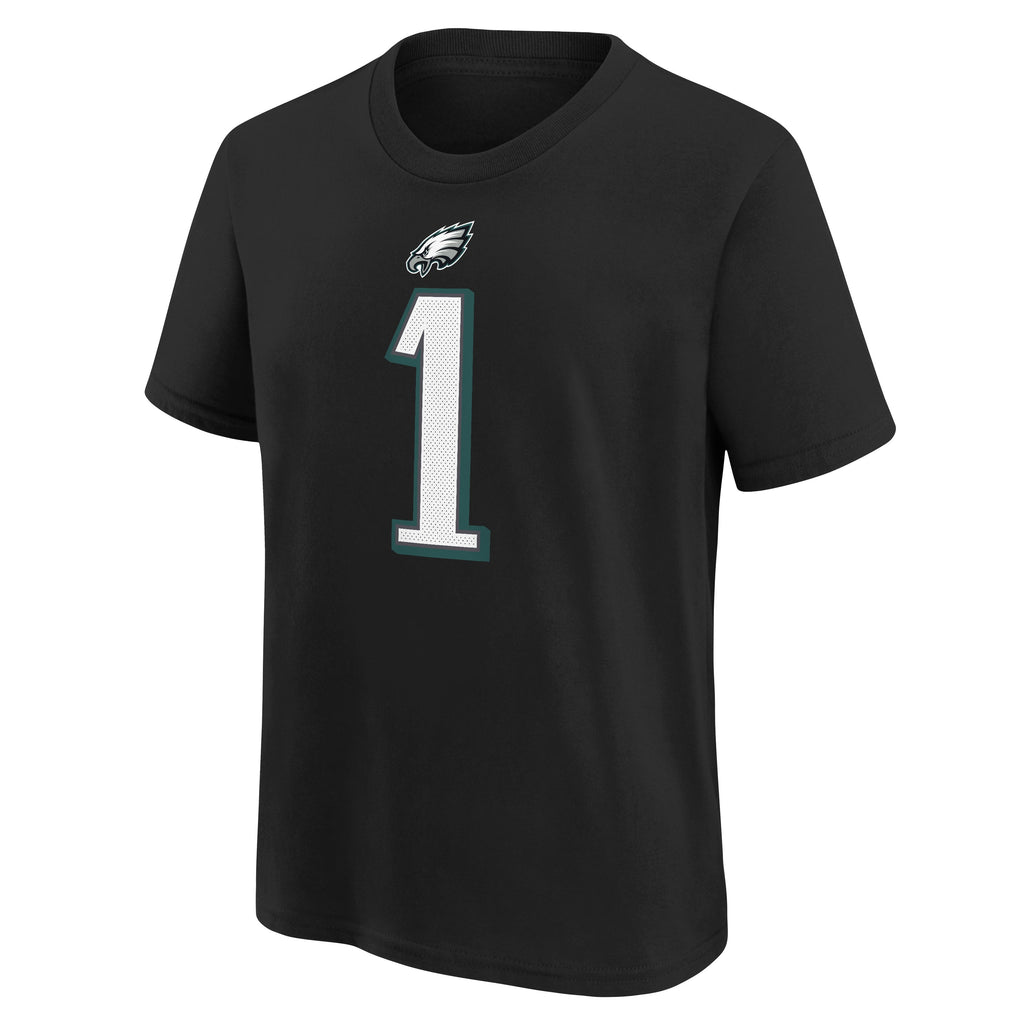 Youth Jalen Hurts Philadelphia Eagles Nike Black FUSE Name & Number T-Shirt product image 2, provided for visual reference