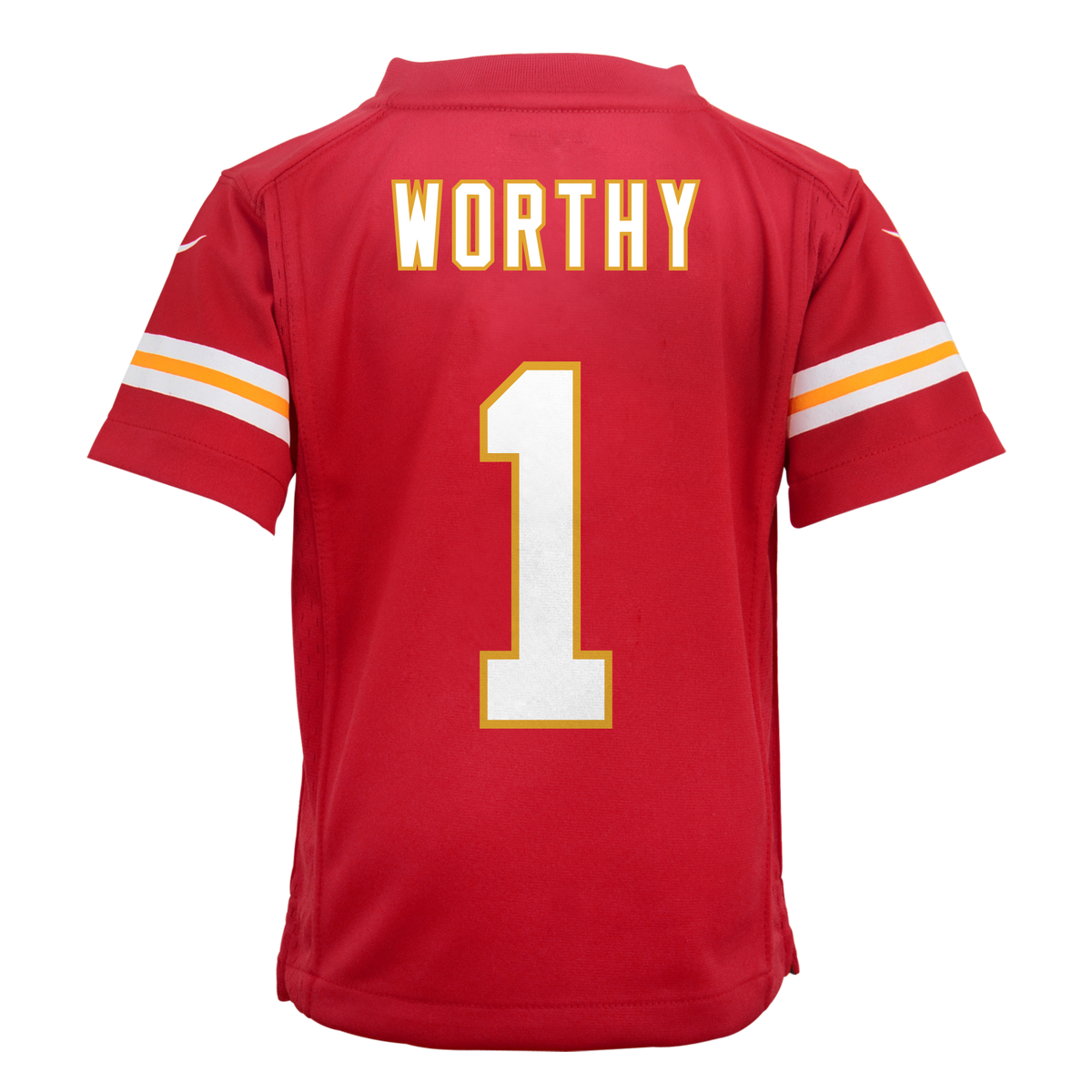 Youth Kansas City Chiefs Xavier Worthy Nike Red Game Jersey product image 2, provided for visual reference and product