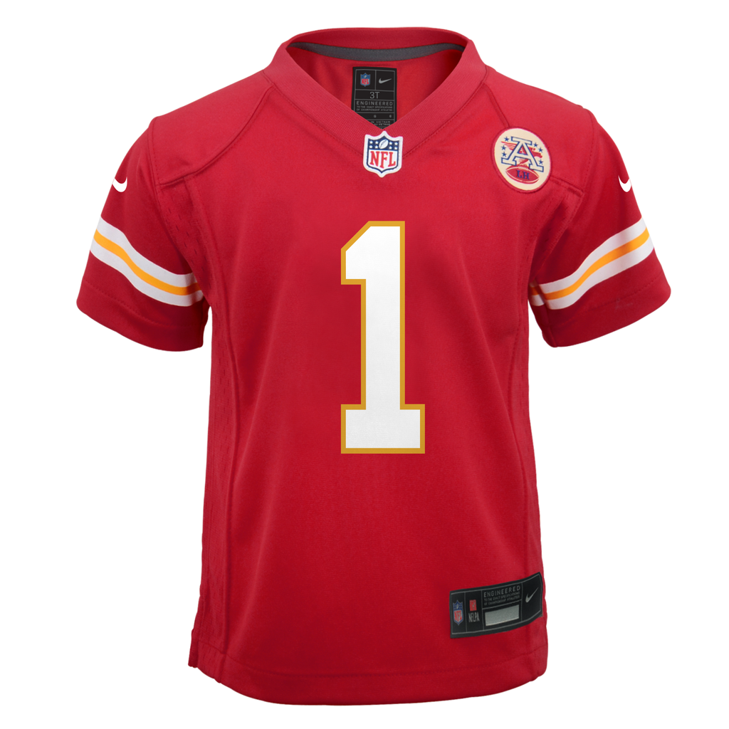 Youth Kansas City Chiefs Xavier Worthy Nike Red Game Jersey product image 3, provided for visual reference and product