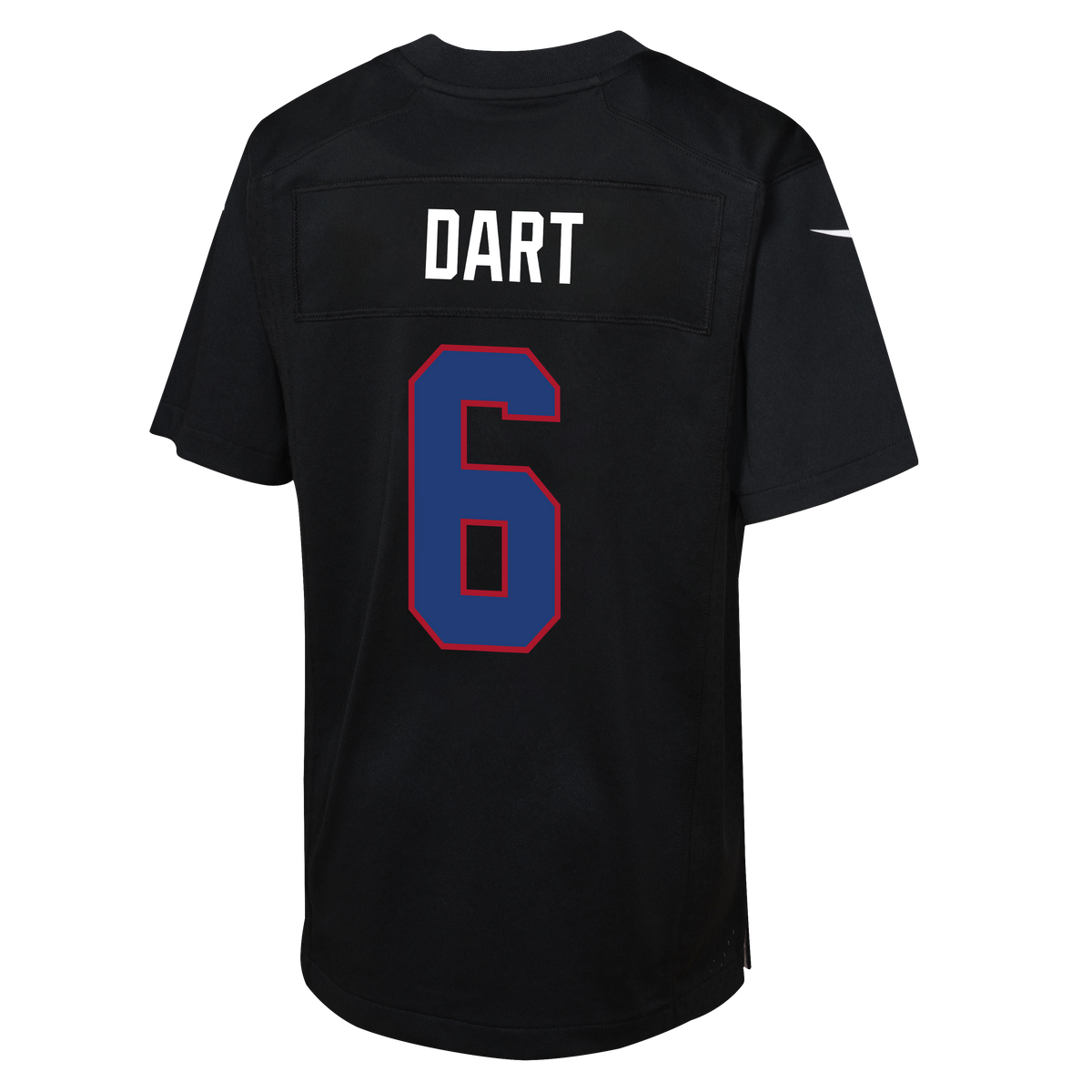 Youth Jaxson Dart New York Giants Alternate Black Nike Game Jersey product image 3, provided for visual reference and