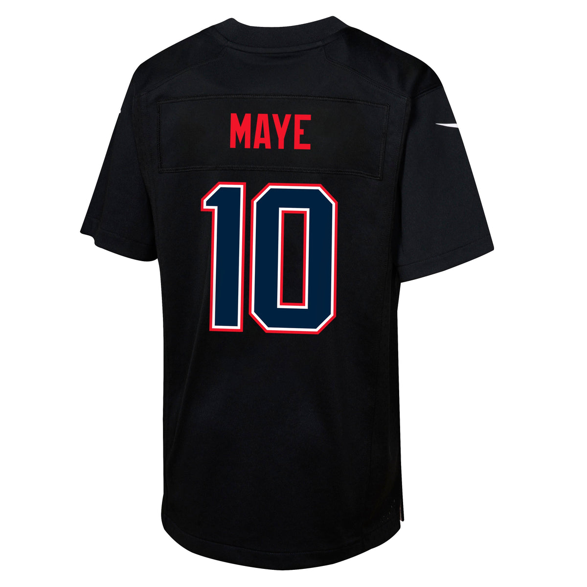 Youth Drake Maye New England Patriots Nike Carbon Black Game Jersey product image 3, provided for visual reference and