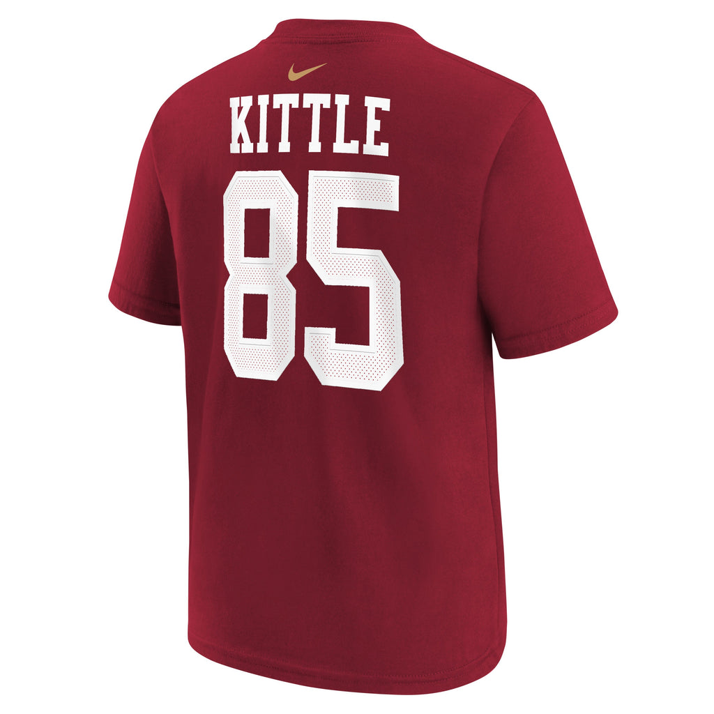 Youth George Kittle San Francisco 49ers Nike Red FUSE Name & Number T-Shirt product image 3, provided for visual reference