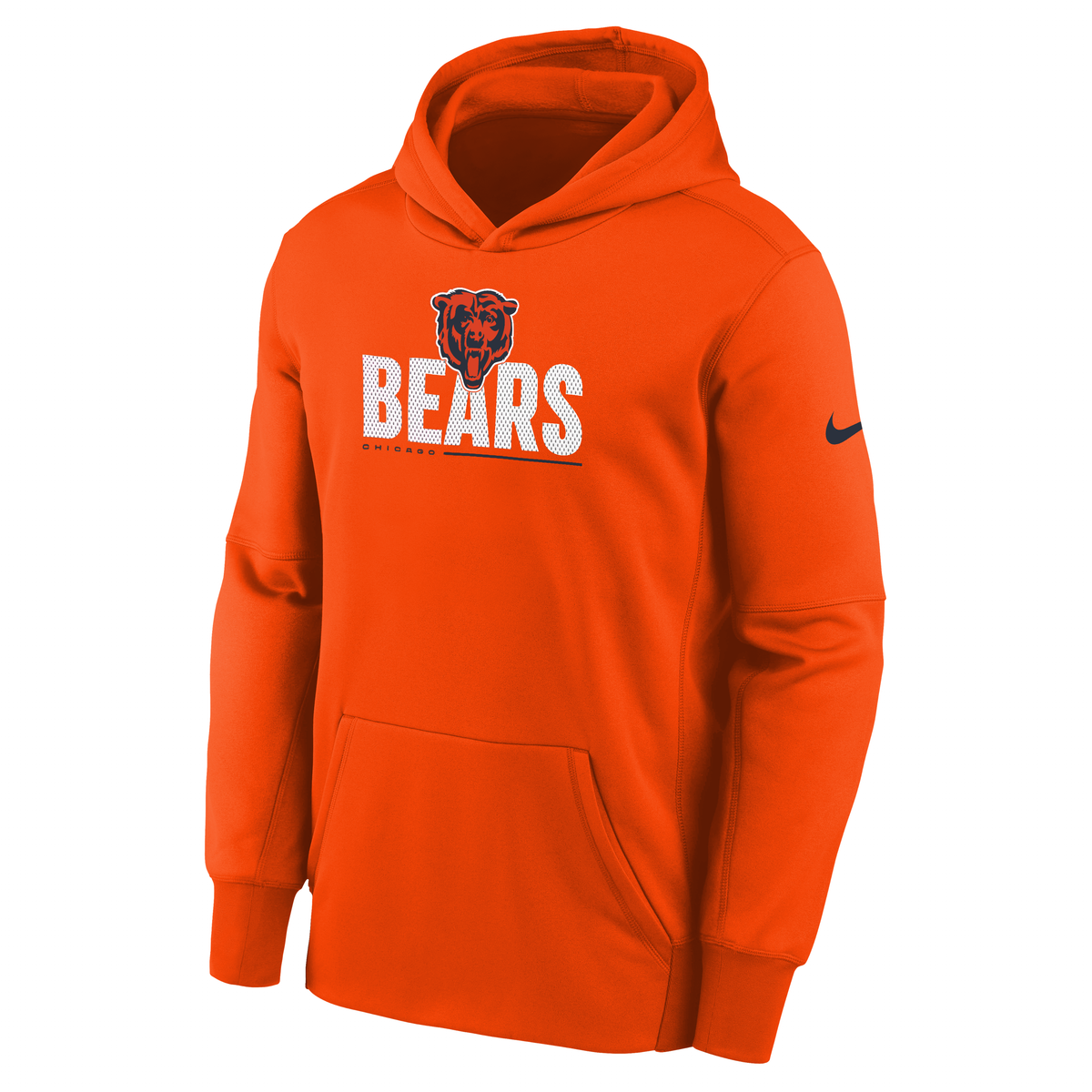 Youth Chicago Bears Performance Alternate Orange Hoodie product image 2, provided for visual reference and product detail
