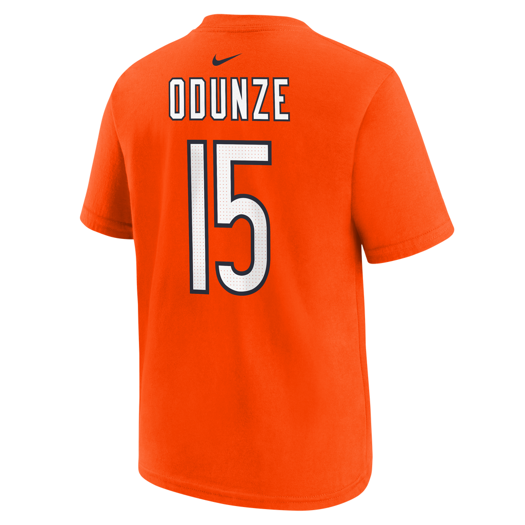 Youth Rome Odunze Chicago Bears Nike Orange FUSE Name & Number T-Shirt product image 2, provided for visual reference and