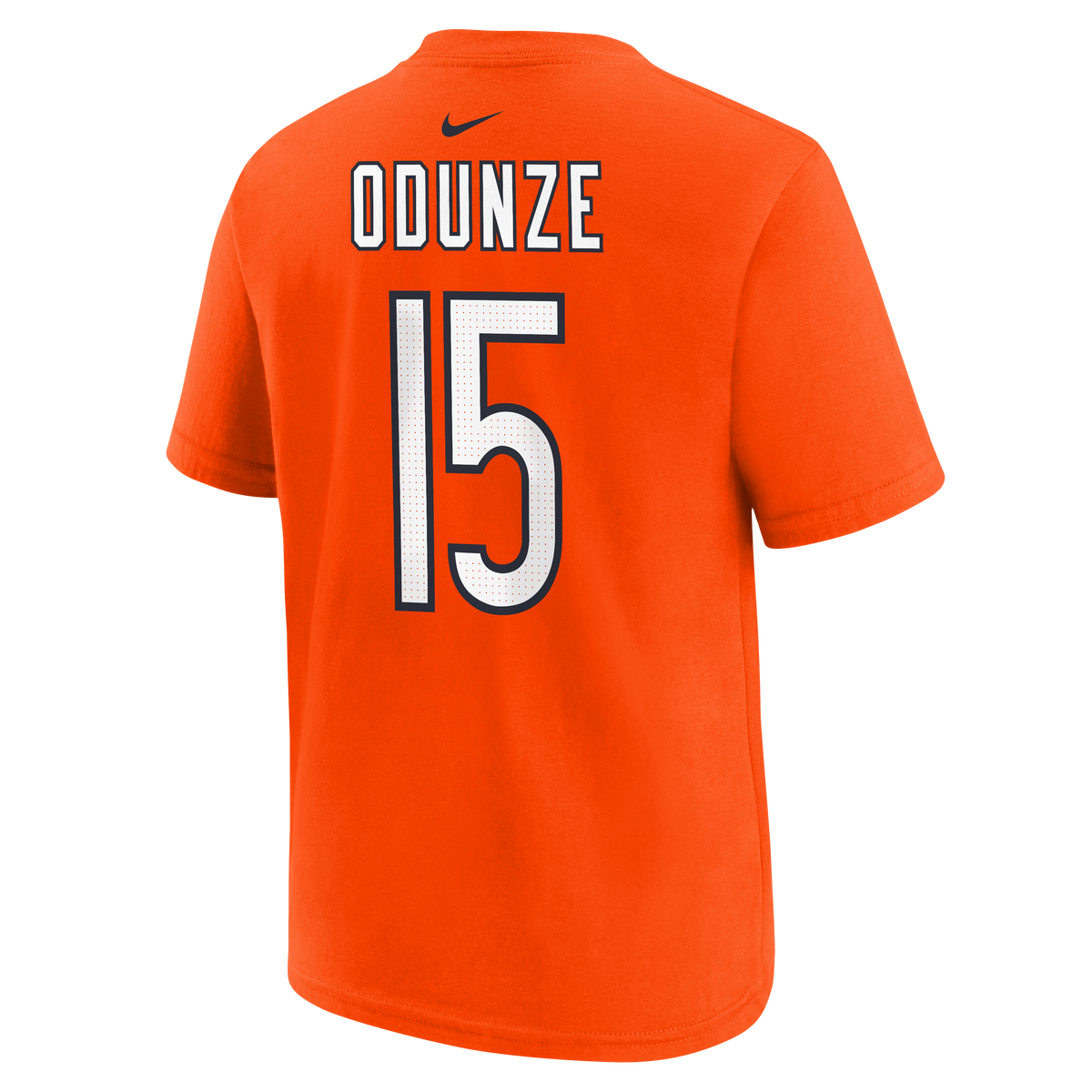 Youth Rome Odunze Chicago Bears Nike Orange FUSE Name & Number T-Shirt product image 2, provided for visual reference and