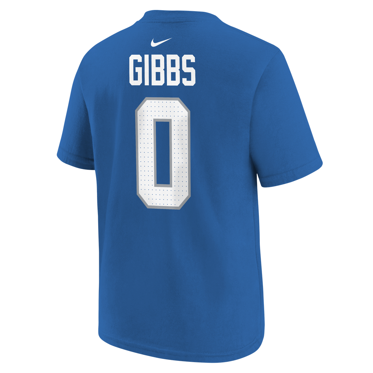 Youth Jahmyr Gibbs Detroit Lions Nike Blue FUSE Name & Number T-Shirt product image 3, provided for visual reference and