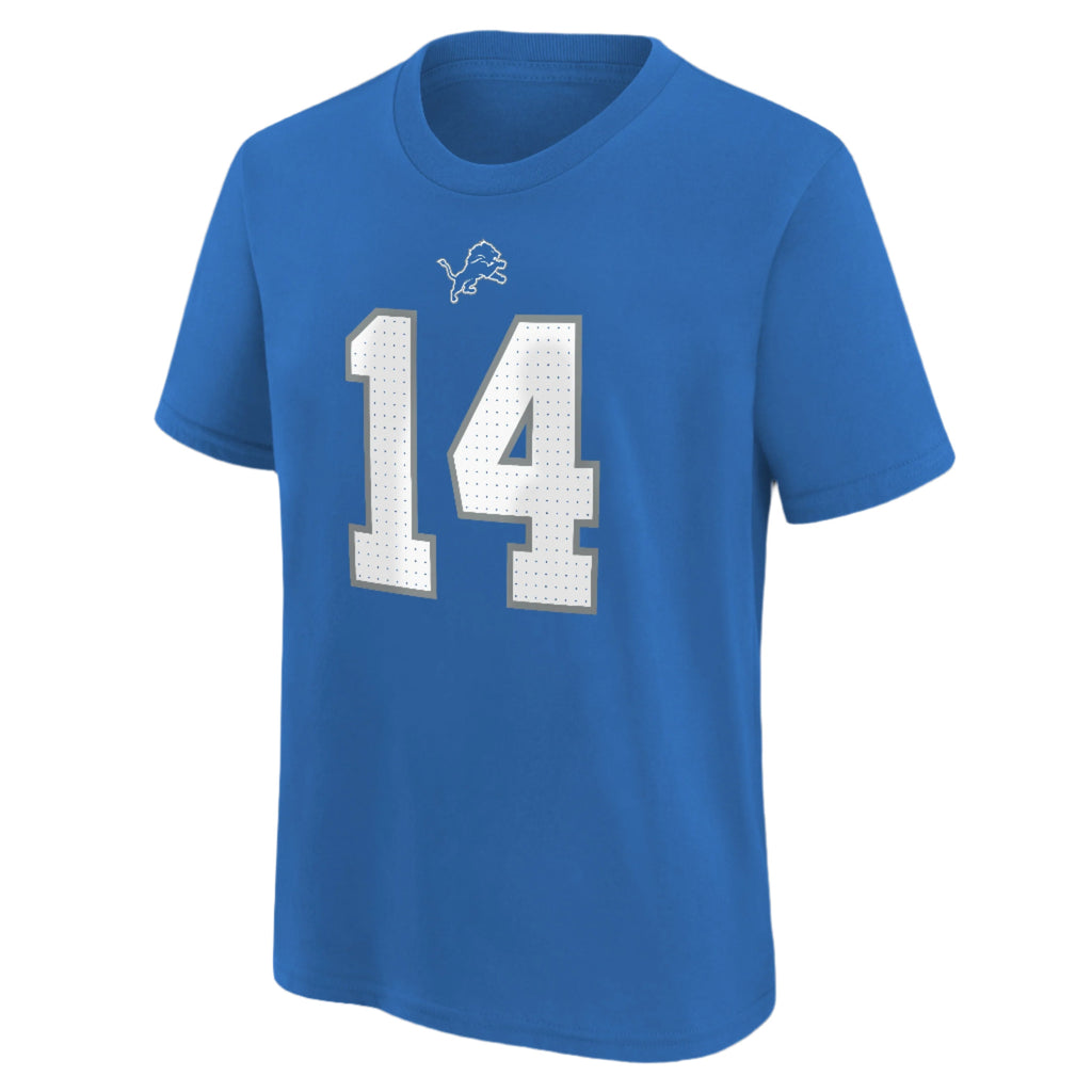 Youth Amon St. Brown Detroit Lions Nike Blue FUSE Name & Number T-Shirt product image 3, provided for visual reference and