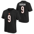 Youth Joe Burrow Cincinnati Bengals Nike Black FUSE Player Pride Name & Number T-Shirt product image 1, provided for visual
