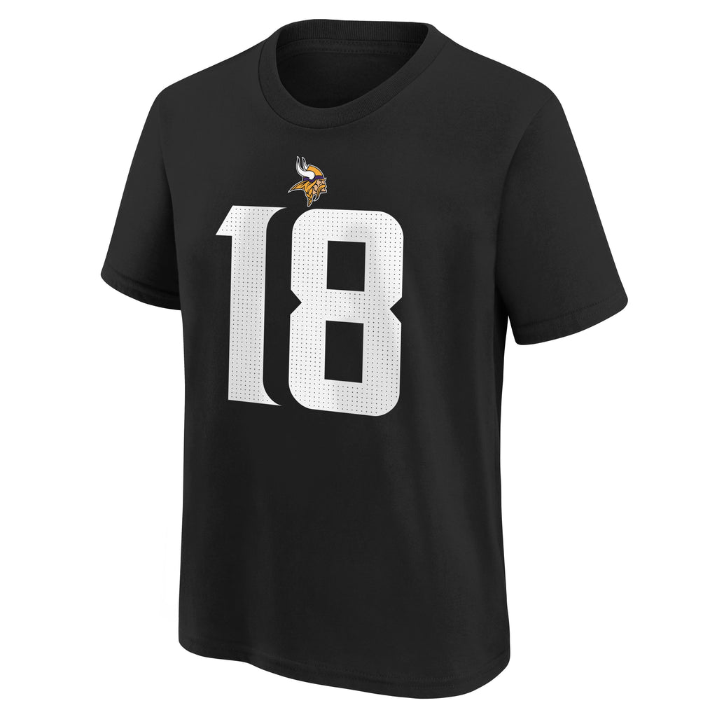 Youth Justin Jefferson Minnesota Vikings Black Nike FUSE Name and Number T-Shirt product image 2, provided for visual