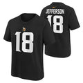 Youth Justin Jefferson Minnesota Vikings Black Nike FUSE Name and Number T-Shirt product image 1, provided for visual