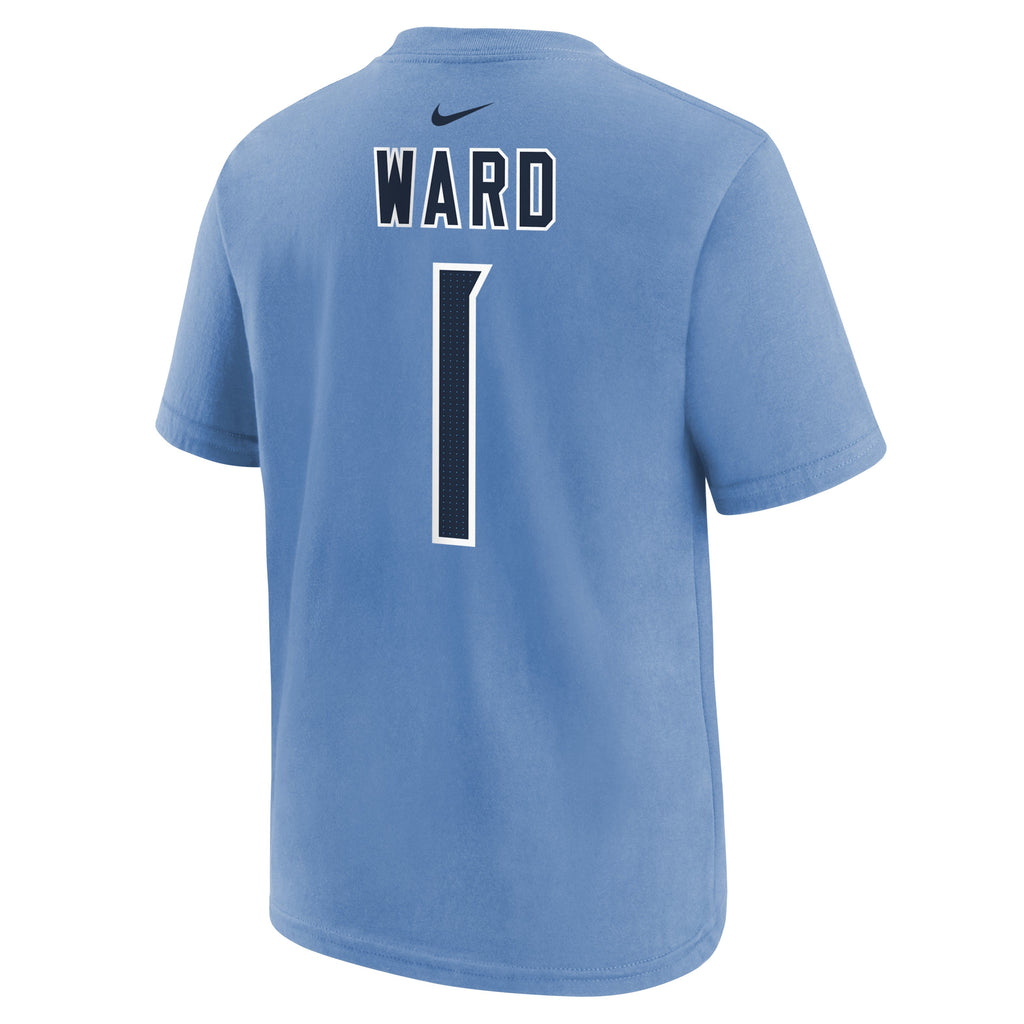 Youth Cam Ward Tennessee Titans Nike Blue FUSE Name & Number T-Shirt product image 3, provided for visual reference and