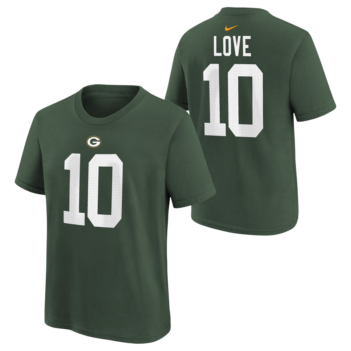 Youth Jordan Long Green Bay Packers Nike Green Player FUSE Name & Number T-Shirt product image 1, provided for visual