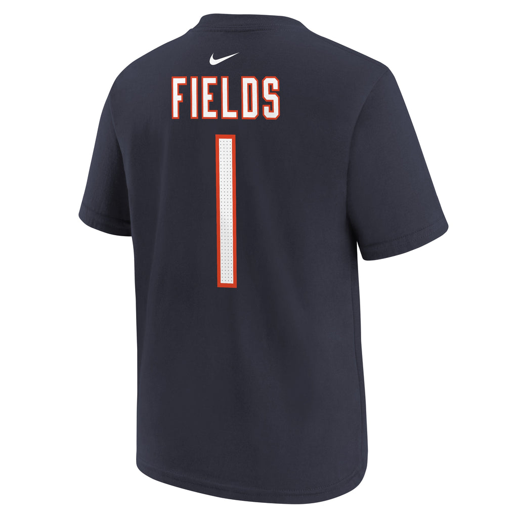 Youth Justin Fields Chicago Bears Nike Navy FUSE Name & Number T-Shirt product image 3, provided for visual reference and