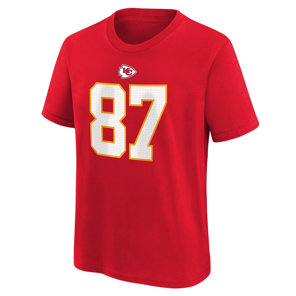 Youth Kansas City Chiefs Travis Kelce Nike Red FUSE Name & Number T-Shirt product image 2, provided for visual reference and