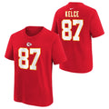 Youth Kansas City Chiefs Travis Kelce Nike Red FUSE Name & Number T-Shirt product image 1, provided for visual reference and
