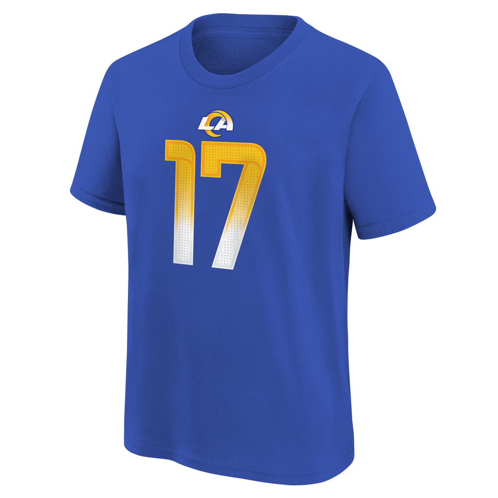 Youth Puka Nacua Los Angeles Rams Rookie #17 Royal Blue Nike FUSE Name and Number T-Shirt product image 2, provided for