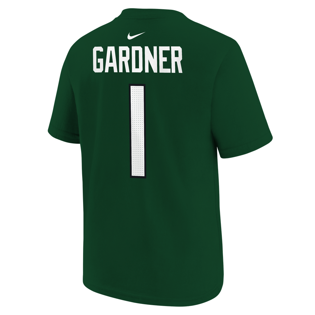 Youth New York Jets Sauce Gardner Nike Green FUSE Name & Number T-Shirt product image 2, provided for visual reference and