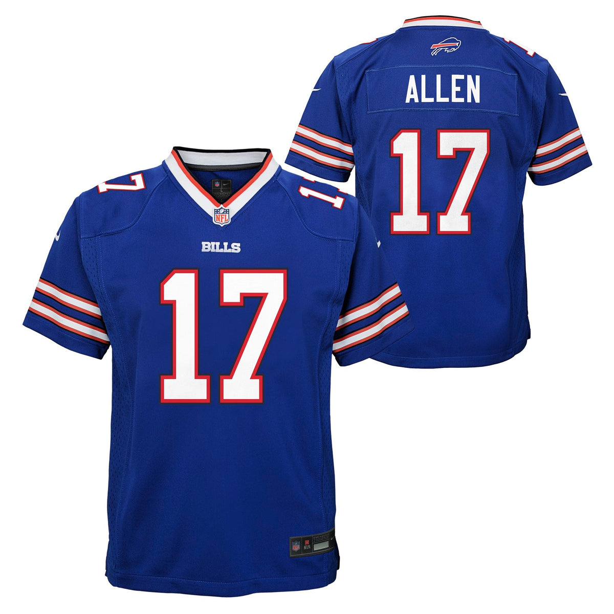 Youth Josh Allen Buffalo Bills Nike Royal Game Player Jersey product image 1, provided for visual reference and product