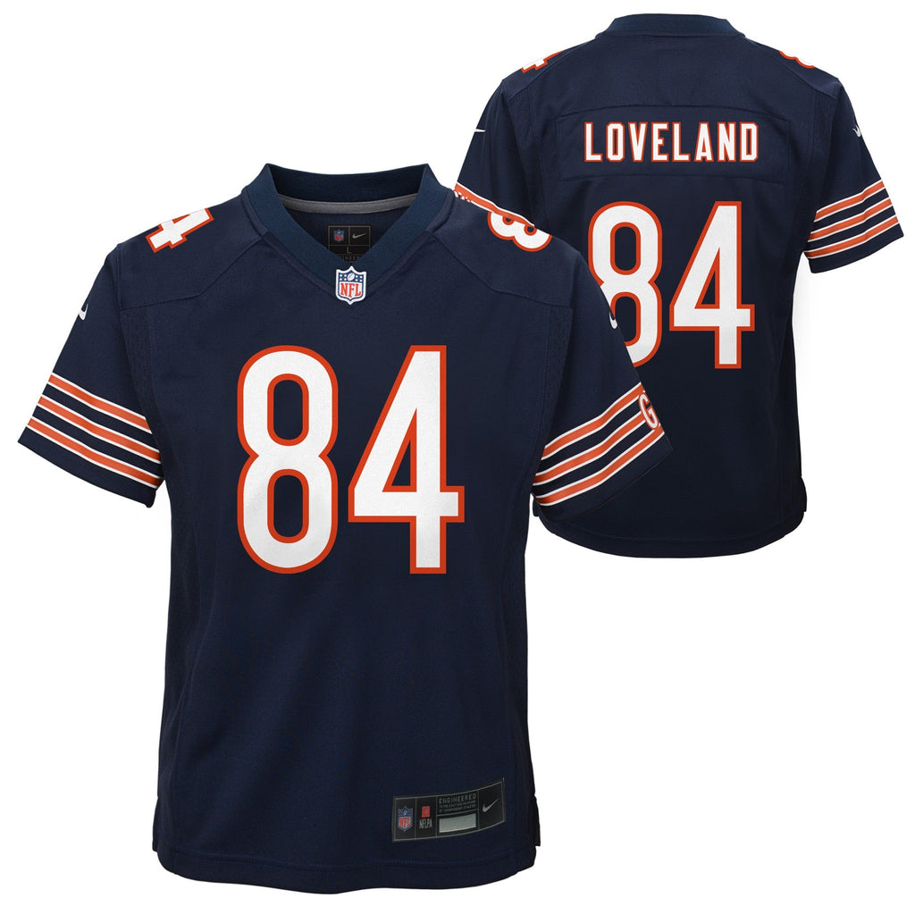 Youth Colston Loveland Chicago Bears Navy Nike Game Jersey product image 1, provided for visual reference and product detail