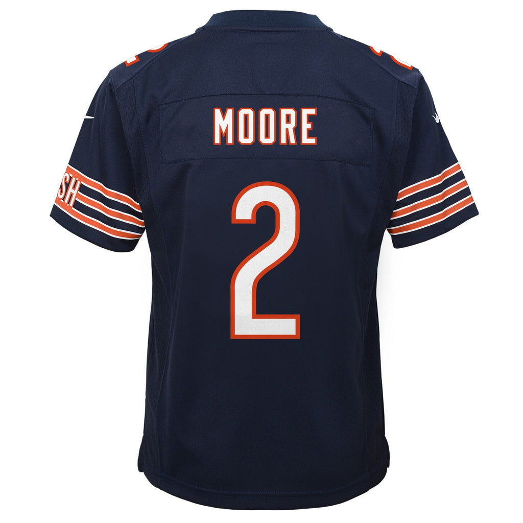 Youth DJ Moore Chicago Bears Navy Nike Game Jersey product image 3, provided for visual reference and product detail review