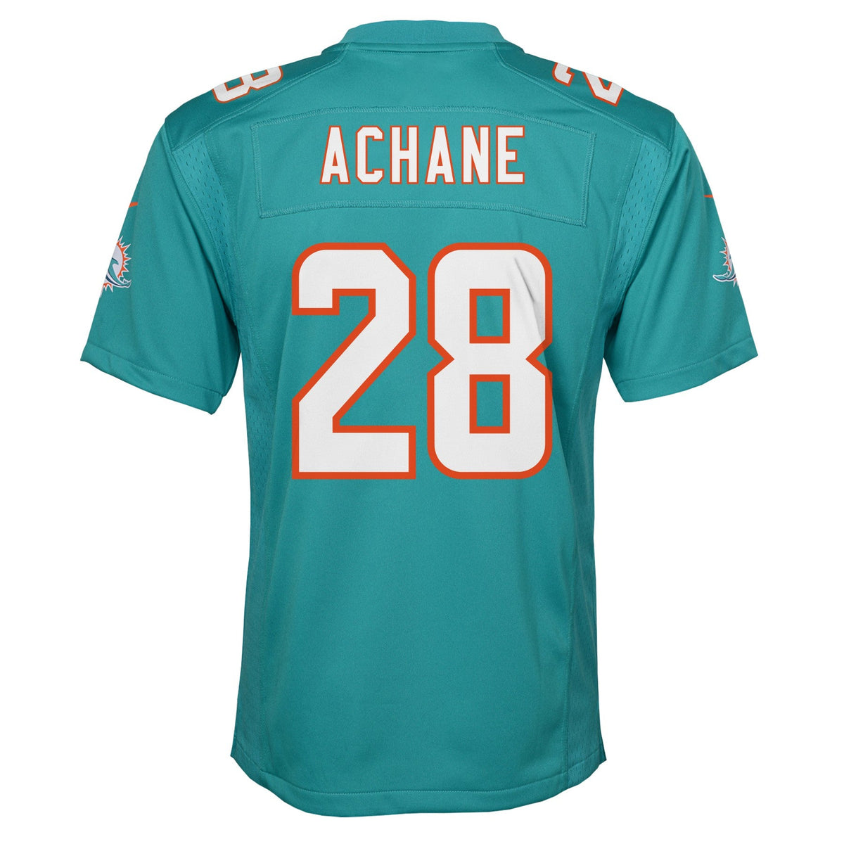 Youth De'Von Achane Miami Dolphins Nike Aqua Game Replica Jersey product image 3, provided for visual reference and product