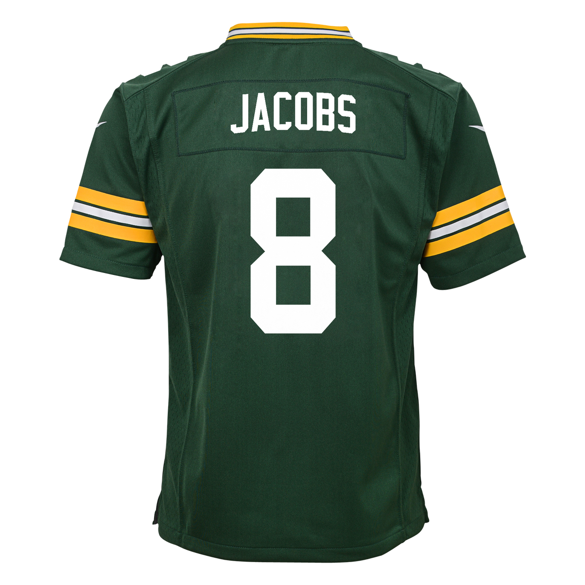 Youth Green Bay Packers Josh Jacobs Nike Green Game Jersey product image 2, provided for visual reference and product detail