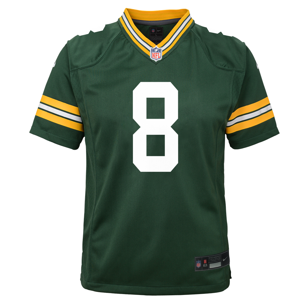 Youth Green Bay Packers Josh Jacobs Nike Green Game Jersey product image 3, provided for visual reference and product detail