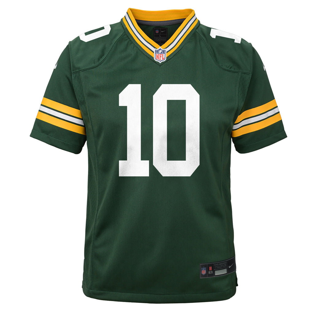Youth Green Bay Packers Jordan Love Nike Green Game Jersey product image 3, provided for visual reference and product detail