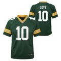 Youth Green Bay Packers Jordan Love Nike Green Game Jersey product image 1, provided for visual reference and product detail