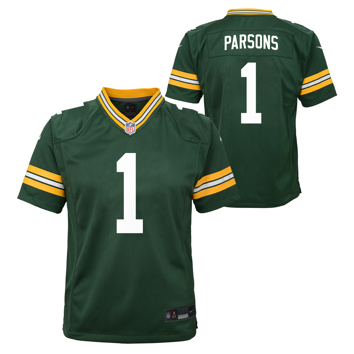 Youth Green Bay Packers Micah Parsons Nike Green Game Jersey product image 1, provided for visual reference and product