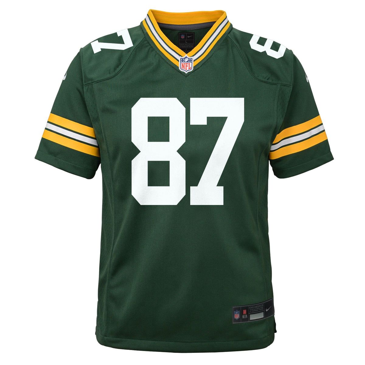 Youth Green Bay Packers Romeo Doubs Nike Green Game Jersey product image 2, provided for visual reference and product detail