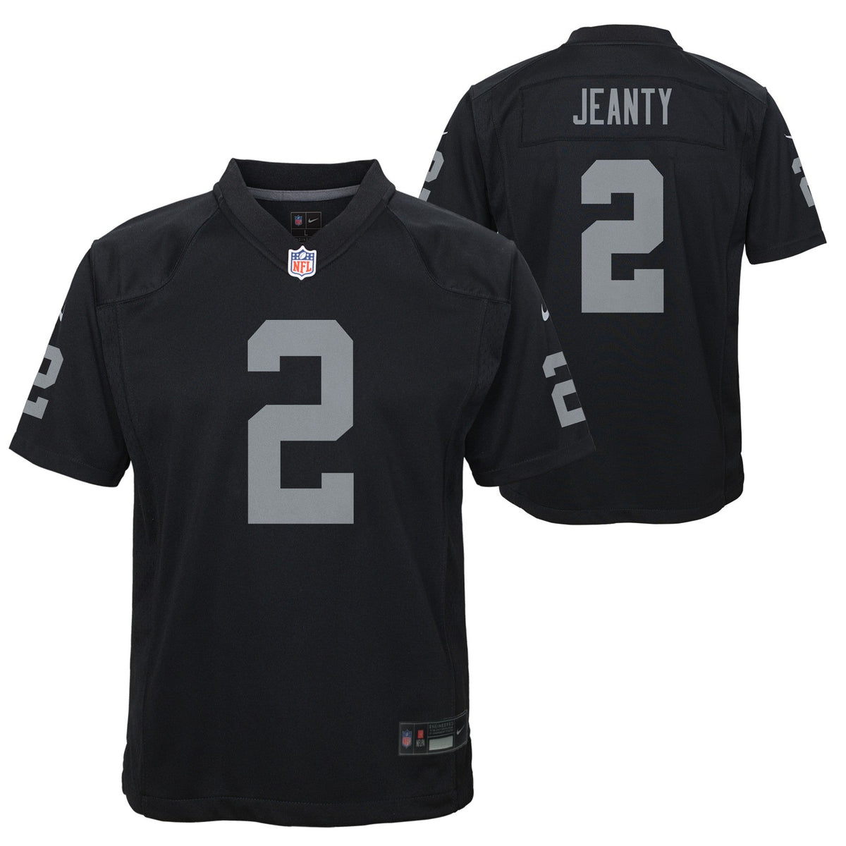Youth Ashton Jeanty Las Vegas Raiders Black Nike Game Jersey product image 1, provided for visual reference and product