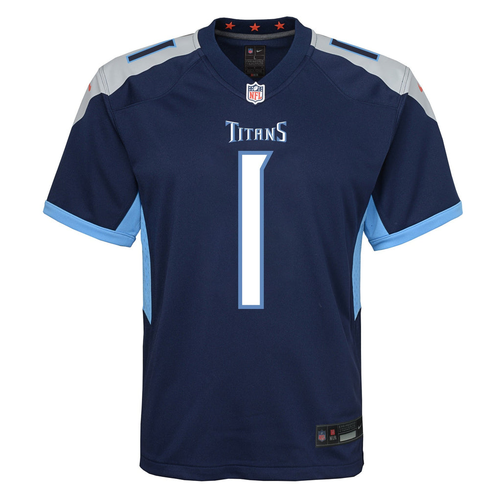 Youth Cam Ward Tennessee Titans Navy Nike Game Jersey product image 2, provided for visual reference and product detail