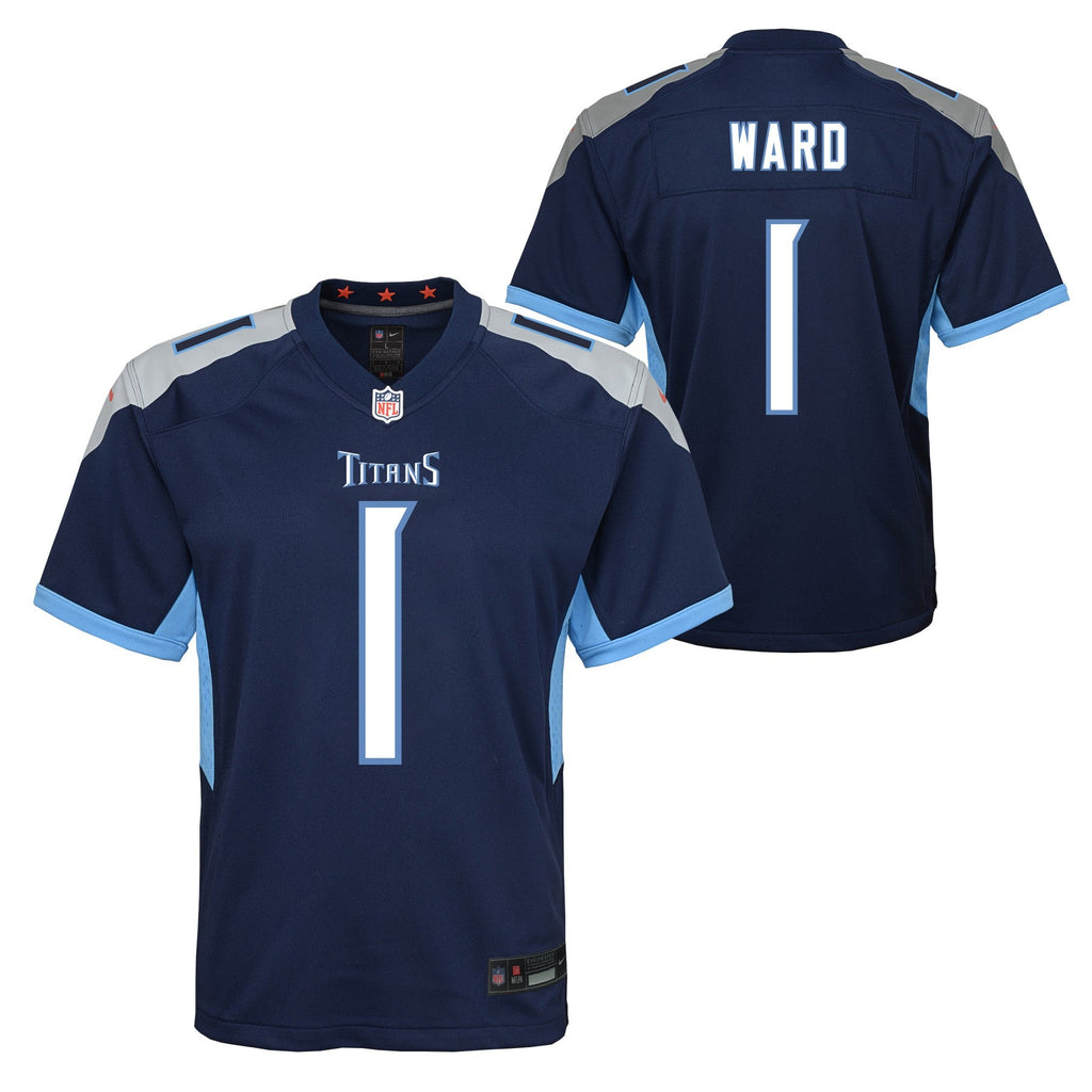 Youth Cam Ward Tennessee Titans Navy Nike Game Jersey product image 1, provided for visual reference and product detail