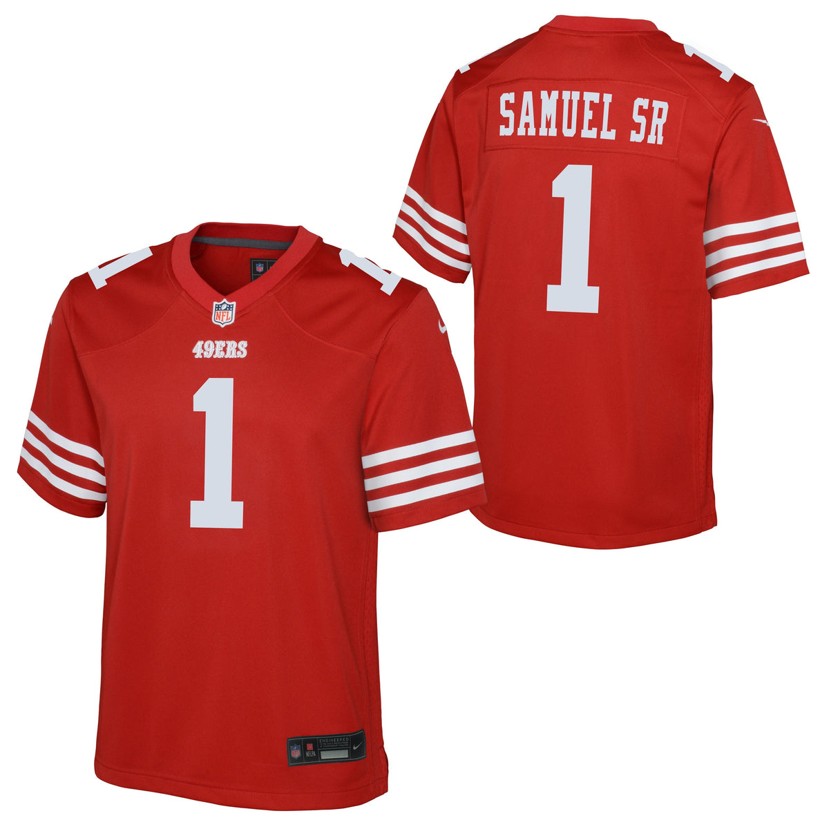 Youth Deebo Samuel San Francisco 49ers Nike Scarlet Game Jersey product image 1, provided for visual reference and product