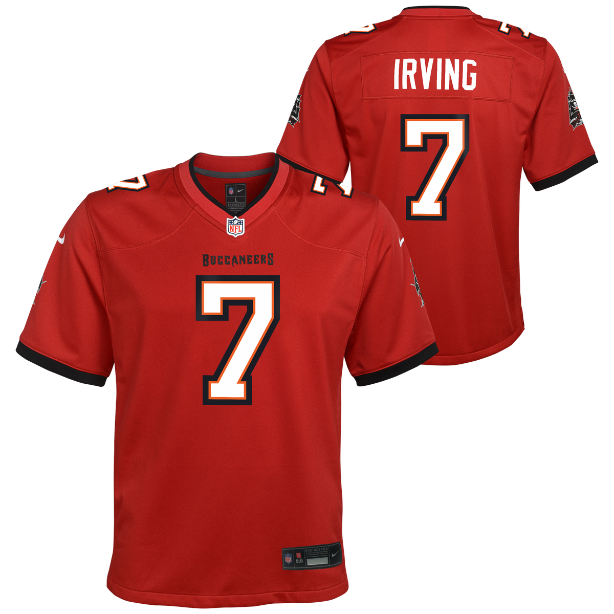 Youth Bucky Irving Tampa Bay Buccaneers Nike Red Game Replica Jersey product image 1, provided for visual reference and