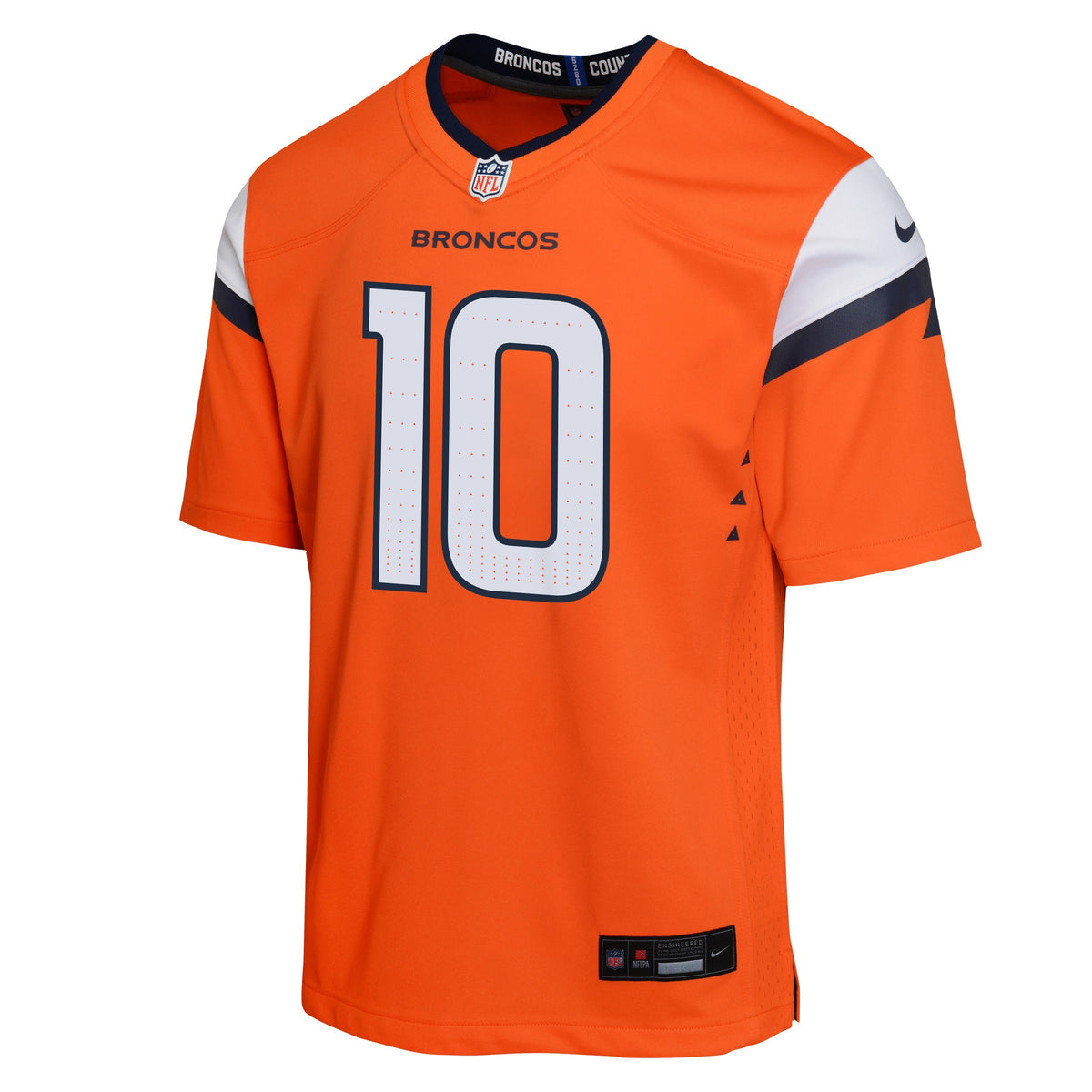Youth Denver Broncos Bo Nix Nike Orange Game Team Jersey product image 2, provided for visual reference and product detail