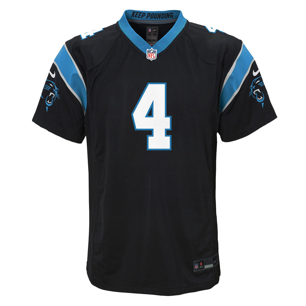 Youth Tetairoa McMillan Carolina Panthers Black Nike Game Jersey product image 2, provided for visual reference and product